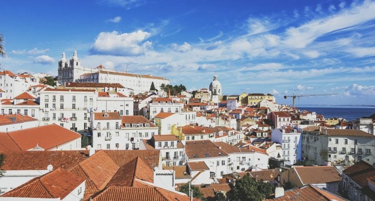 A view of Lisbon's red tiled rooftops